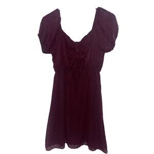 Mimi Chica Women's Maroon Dress Size Small Sheer Sleeves